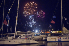 Fireworks on the East Pier Dun Laoghaire to celebrate the La Solitaire Du Figaro Yacht Race arrival -  Friday 12th August 2011 © Michael Chester No Reproduction fee