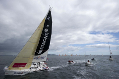 Anthony Marchand the early leader of the  La Solitaire Du Figaro race start in Dun Laoghaire  -  Sunday 14th  August 2011 © Michael Chester No Reproduction fee