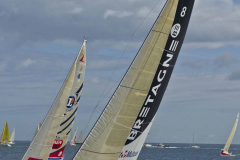 Anthony Marchand the early leader of the  La Solitaire Du Figaro race start in Dun Laoghaire  -  Sunday 14th  August 2011 © Michael Chester No Reproduction fee
