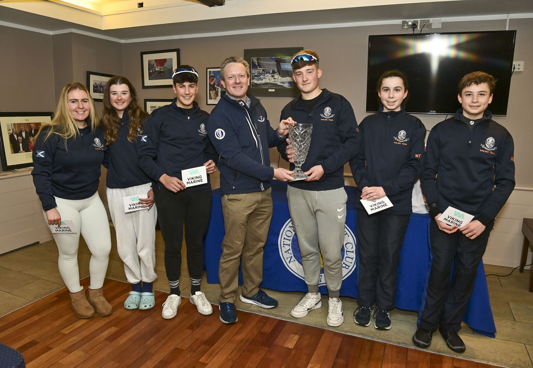 First Place St Andrews (1) ONE  ,Commodore NYC Conor O’Regan, with Caoilinn Geraghty McDonnell - Ruby Style O’Connell, Oisin Hughes - Nora Tinny - Sam Ledoux - Matvey Sorgassi 

“The Leinster Schools Team Racing Championships 2023 sponsored by Viking Marine”
****NO Reproduction Fee ******
Pic © Michael Chester
0878072295
info@chester.ie