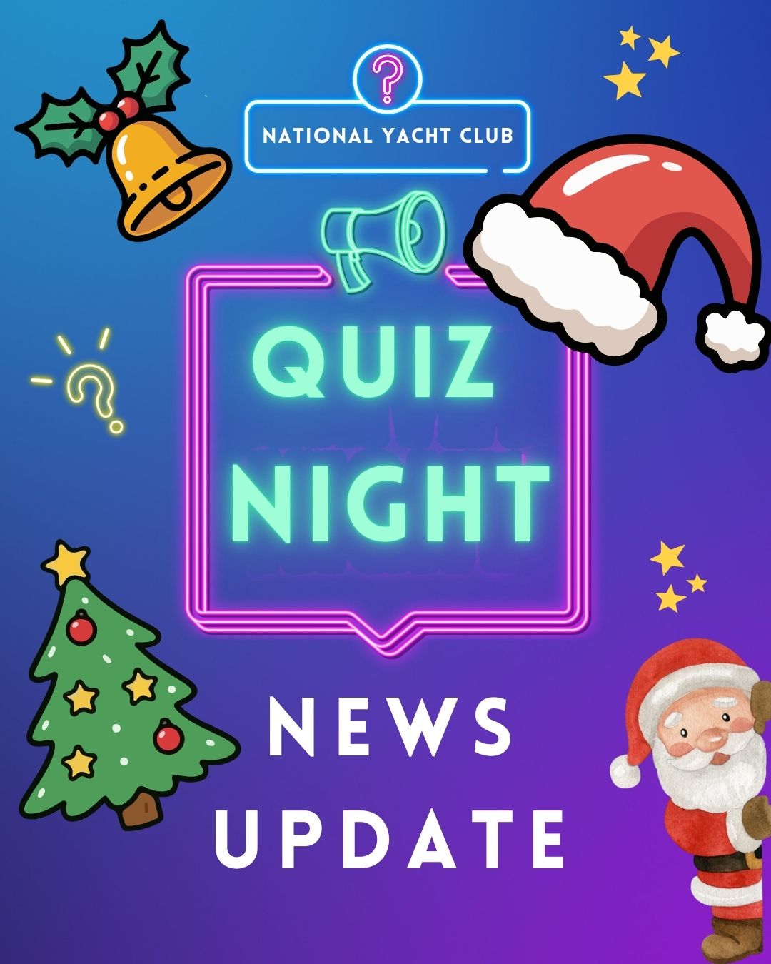 Blue And Pink Neon Trivia Night Instagram Post